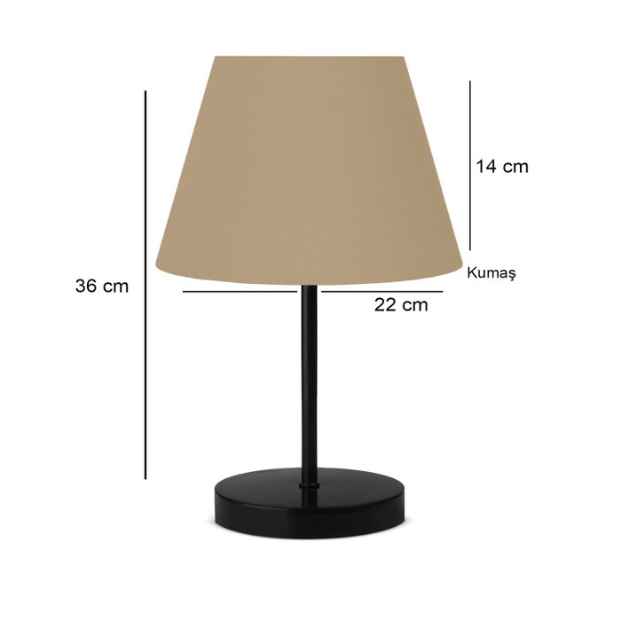 Opviq AYD-3159 Lámpara de Mesa Beige y Negro